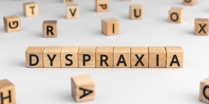 Blocks that spell Dyspraxia